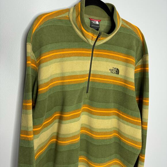 The North Face Mens Pullover Fleece 1/4 Zip Long Sleeve Striped XXL - Picture 2 of 7